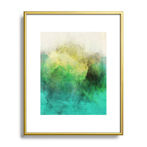 Allyson Johnson Peacock Ombre Metal Framed Art Print