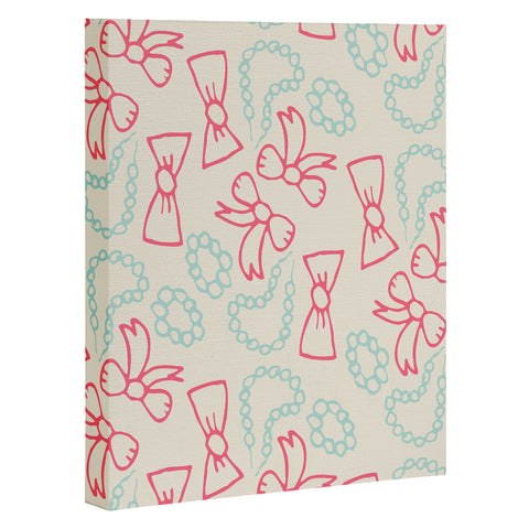 Allyson Johnson Pearls And Bows Art Canvas