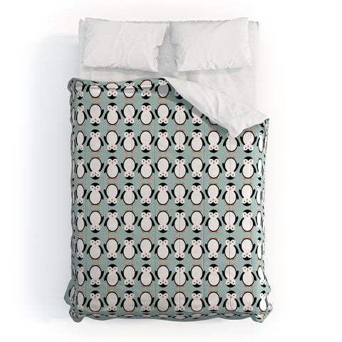 Allyson Johnson Penguin Pattern Comforter