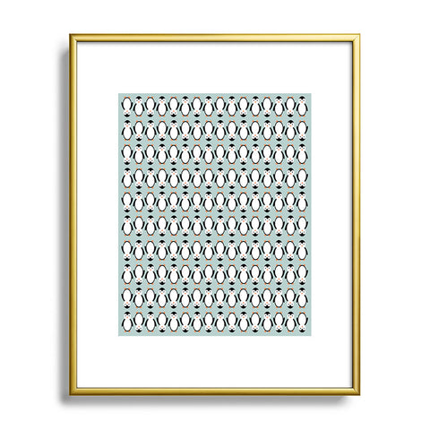 Allyson Johnson Penguin Pattern Metal Framed Art Print