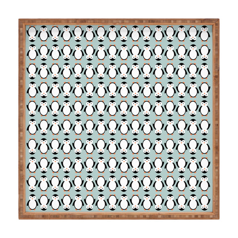 Allyson Johnson Penguin Pattern Square Tray