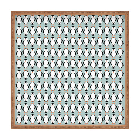 Allyson Johnson Penguin Pattern Square Tray