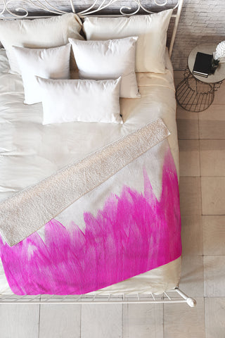 Allyson Johnson Pink Brushed Fleece Throw Blanket