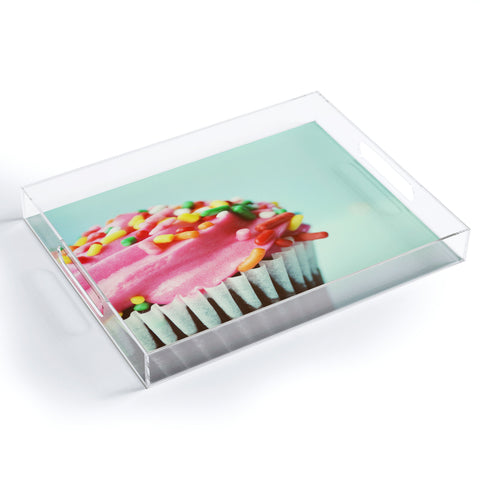 Allyson Johnson Pink Cupcake Photograph Acrylic Tray