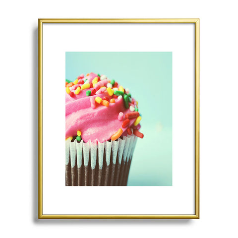 Allyson Johnson Pink Cupcake Photograph Metal Framed Art Print