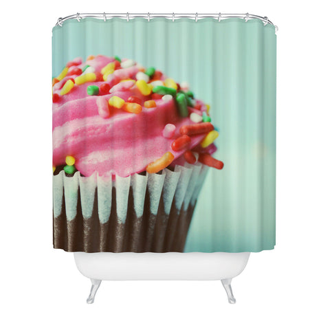 Allyson Johnson Pink Cupcake Photograph Shower Curtain