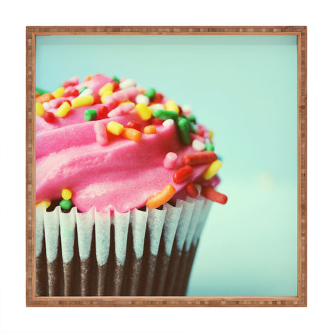 Allyson Johnson Pink Cupcake Photograph Square Tray