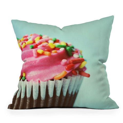 Allyson Johnson Pink Cupcake Photograph Throw Pillow