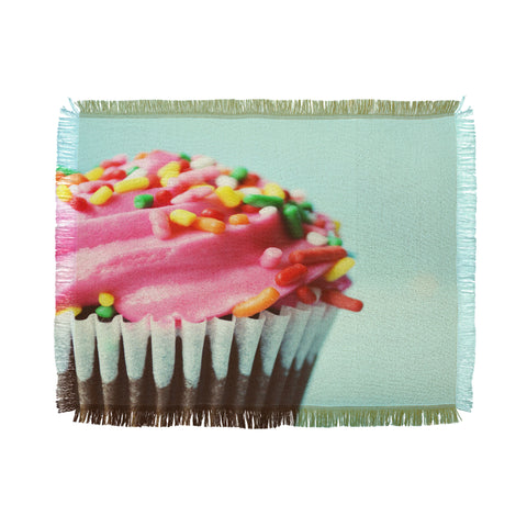 Allyson Johnson Pink Cupcake Photograph Throw Blanket