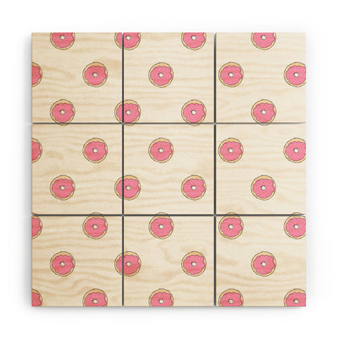 Allyson Johnson Pink donuts Wood Wall Mural
