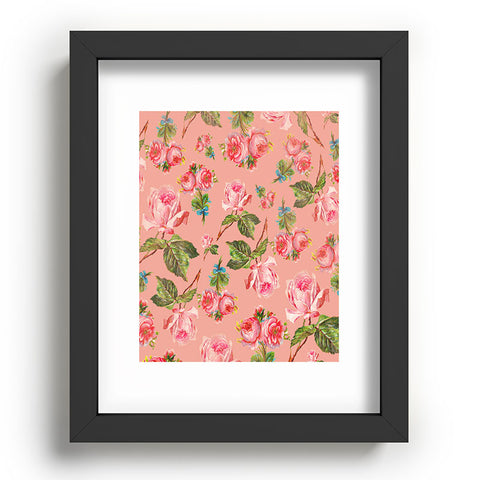 Allyson Johnson Pink Floral Recessed Framing Rectangle