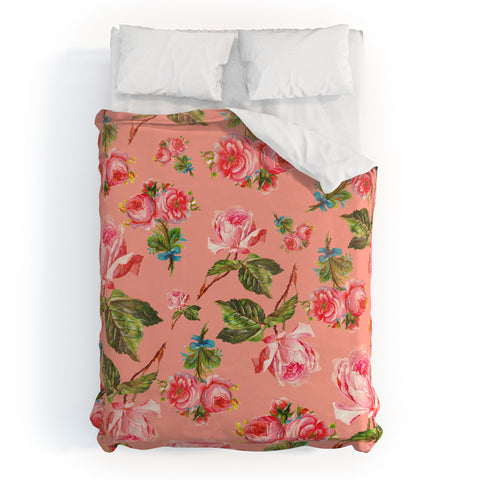 Allyson Johnson Pink Floral Duvet Cover