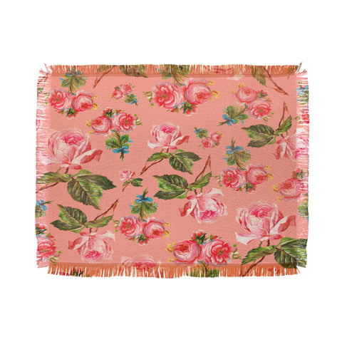 Allyson Johnson Pink Floral Throw Blanket
