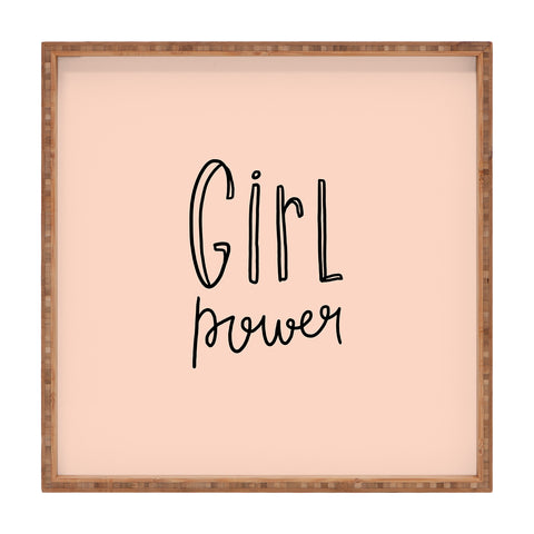 Allyson Johnson Pink girl power Square Tray