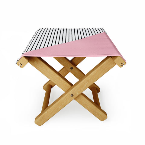 Allyson Johnson Pink n stripes Folding Stool