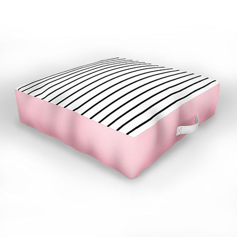 Allyson Johnson Pink n stripes Outdoor Floor Cushion