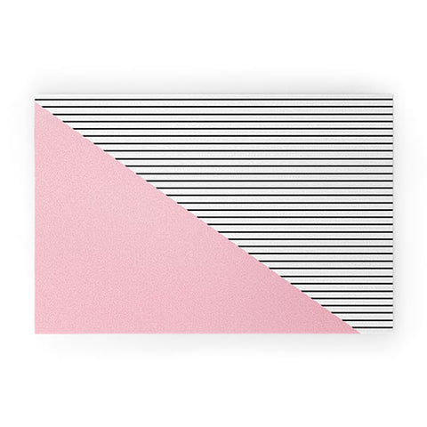 Allyson Johnson Pink n stripes Welcome Mat