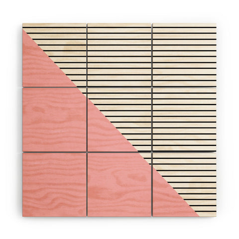 Allyson Johnson Pink n stripes Wood Wall Mural