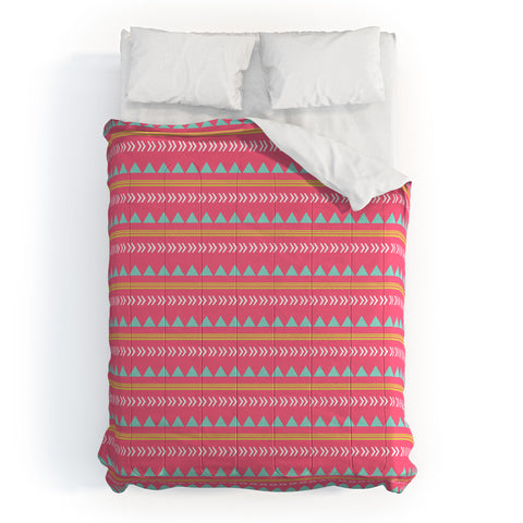 Allyson Johnson Pink Native Aztec Comforter