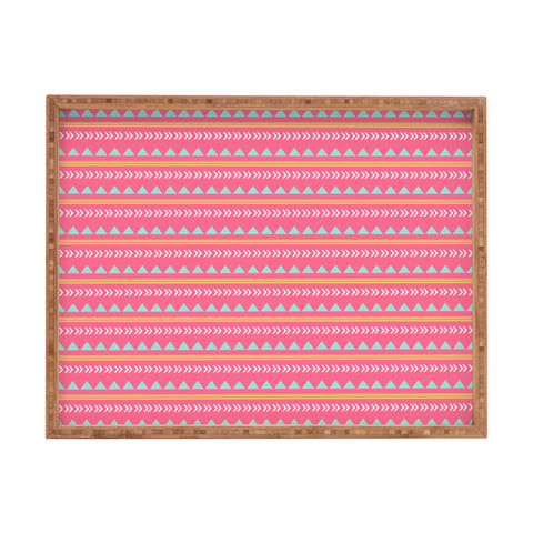 Allyson Johnson Pink Native Aztec Rectangular Tray