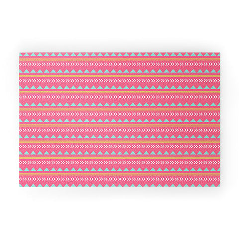 Allyson Johnson Pink Native Aztec Welcome Mat