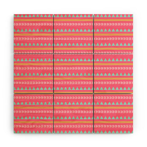 Allyson Johnson Pink Native Aztec Wood Wall Mural