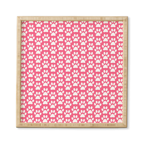 Allyson Johnson Pink Paw Prints Framed Wall Art