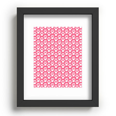 Allyson Johnson Pink Paw Prints Recessed Framing Rectangle