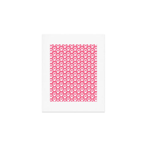 Allyson Johnson Pink Paw Prints Art Print