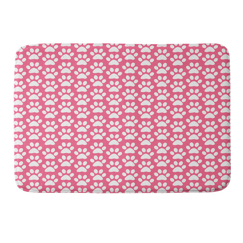 Allyson Johnson Pink Paw Prints Memory Foam Bath Mat