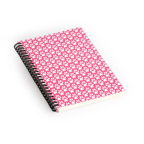 Allyson Johnson Pink Paw Prints Spiral Notebook