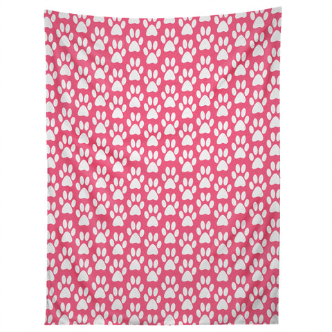 Allyson Johnson Pink Paw Prints Tapestry