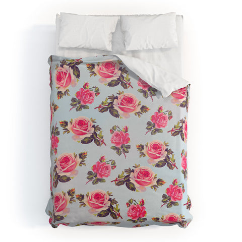 Allyson Johnson Pink Roses Duvet Cover