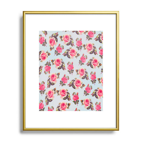 Allyson Johnson Pink Roses Metal Framed Art Print