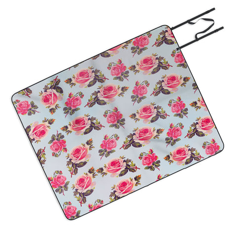 Allyson Johnson Pink Roses Picnic Blanket
