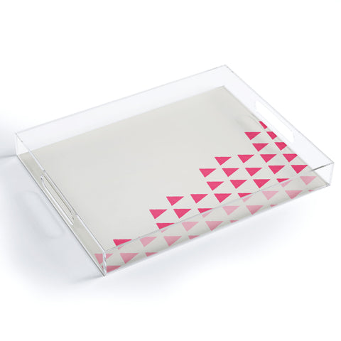 Allyson Johnson Pink Triangles Acrylic Tray