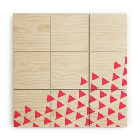 Allyson Johnson Pink Triangles Wood Wall Mural
