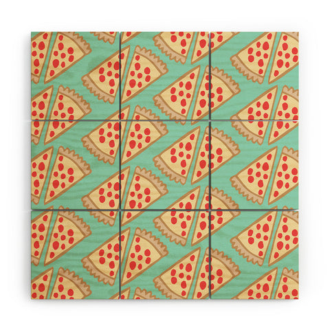 Allyson Johnson Pizza night Wood Wall Mural