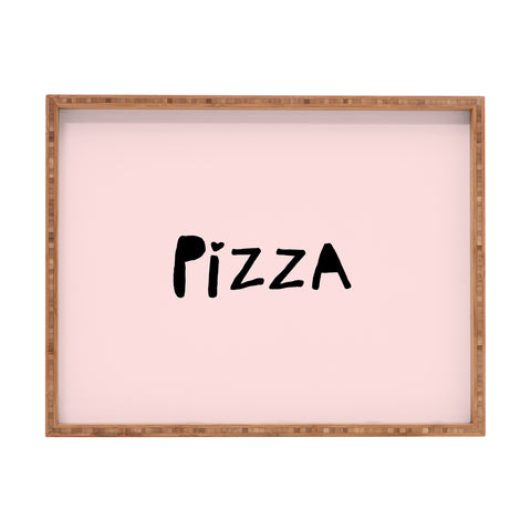 Allyson Johnson Pizza Pink Rectangular Tray