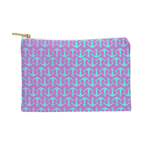 Allyson Johnson Purple Anchors Pouch