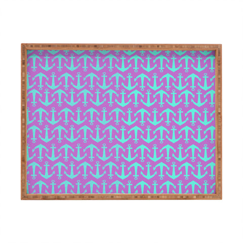 Allyson Johnson Purple Anchors Rectangular Tray