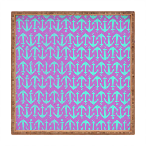 Allyson Johnson Purple Anchors Square Tray