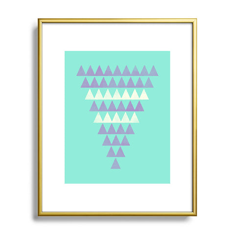 Allyson Johnson Purple Triangles Metal Framed Art Print