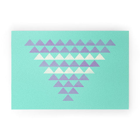 Allyson Johnson Purple Triangles Welcome Mat