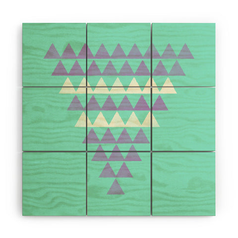 Allyson Johnson Purple Triangles Wood Wall Mural