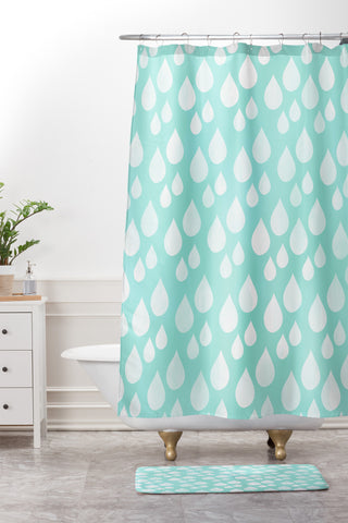 Allyson Johnson Rain Drops Shower Curtain And Mat