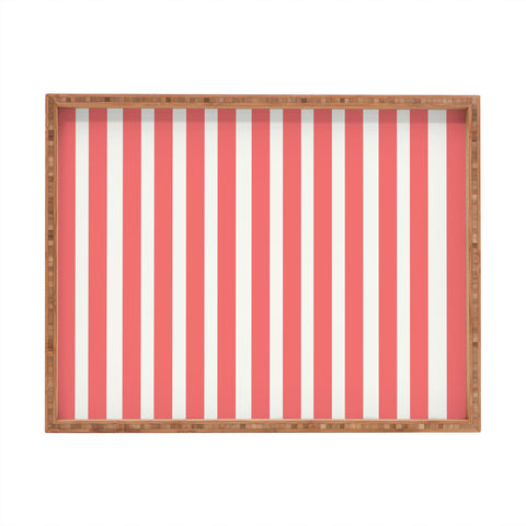 Allyson Johnson Red Stripes Rectangular Tray
