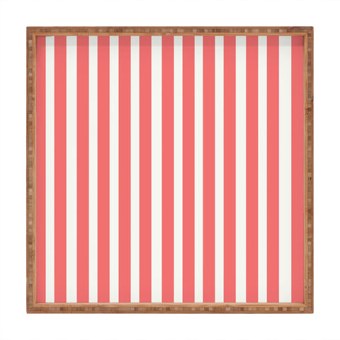 Allyson Johnson Red Stripes Square Tray