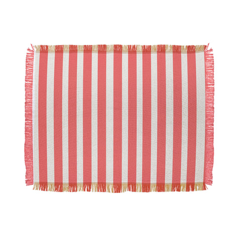 Allyson Johnson Red Stripes Throw Blanket