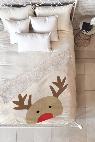 Allyson Johnson Reindeer Fleece Throw Blanket